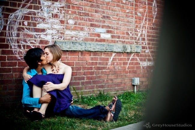Illina + Kristin's Eli Whitney Museum same-sex Engagement photos in Hamden, CT