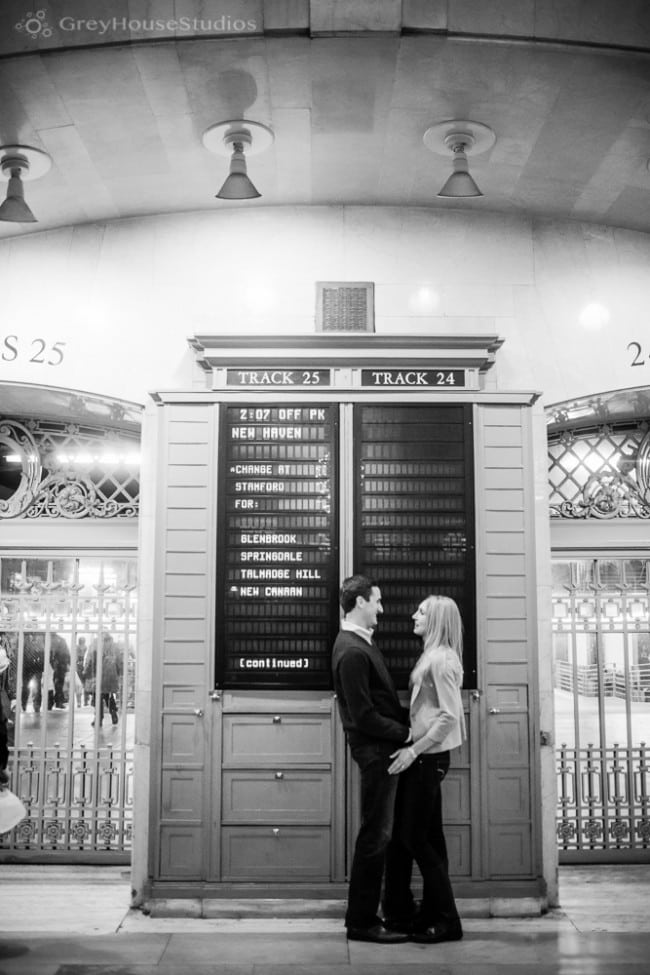 Russell + Ruth's Grand Central Terminal Engagement photography in Manhattan NYC by GreyHouseStudios