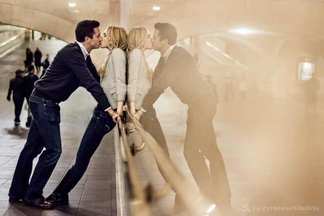 Russell + Ruth's Grand Central Terminal Engagement photography in Manhattan NYC by GreyHouseStudios