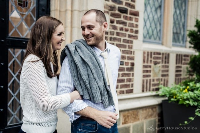 Heather + Anthony's Bar Restaurant + Yale Engagement photos in New Haven, CT by GreyHouseStudios
