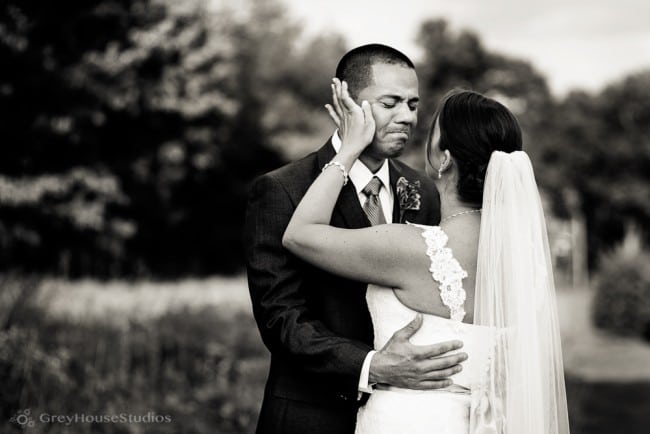 priam vineyards wedding photos bride with groom crying first look