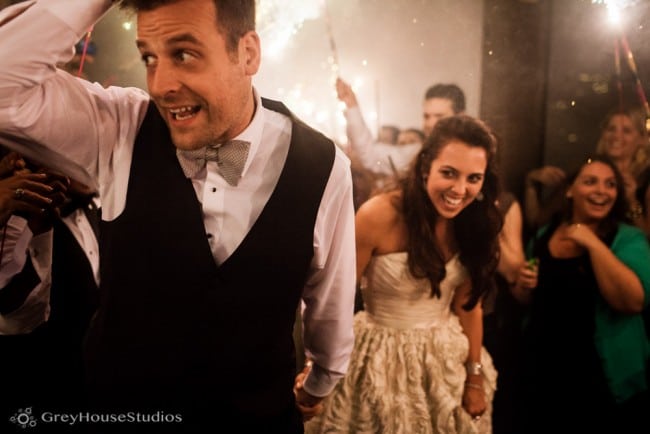 winvian wedding reception photos groom and bride sparkler exit
