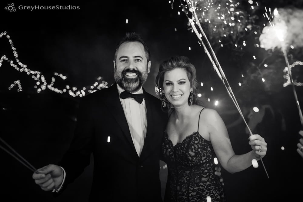 winvian wedding reception photos couple holding sparklers